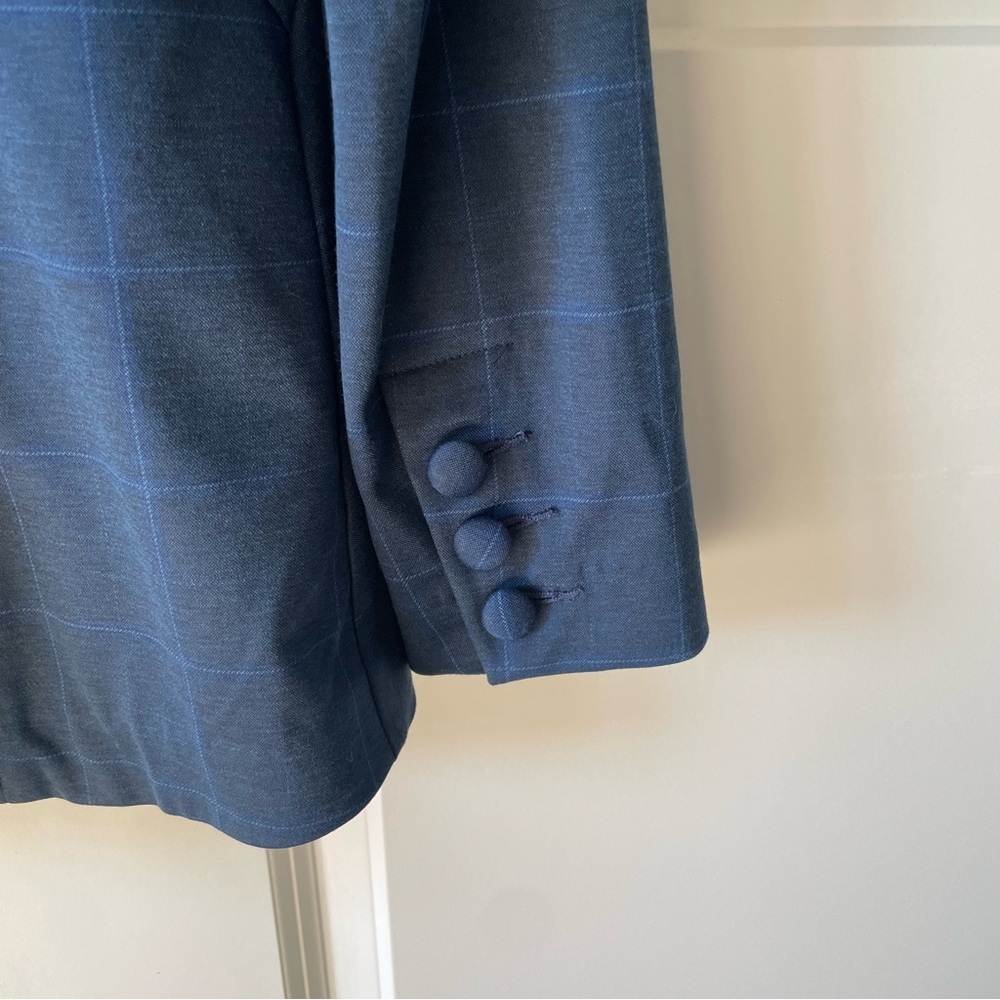 CAbi Sunset Kiss Windowpane Plaid Blue Blazer 5475 Size 8 - Picture 11 of 14